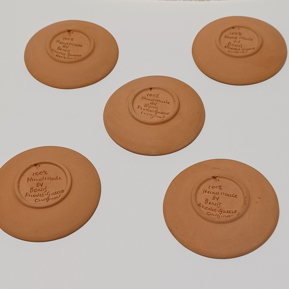 Handmade in Greece Miniature Set of 5 Pottery Plates by BONIS - Picture 10 of 10